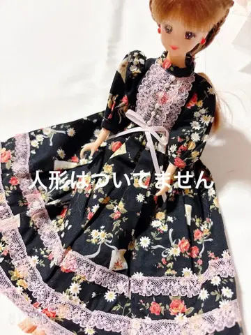 인형 의류 꽃무늬 긴팔 원피스 제니 핸드메이드