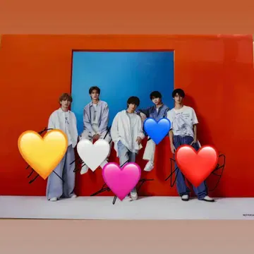 M!LK 전원 친필 사인 클리어 포스터 블루샤 A4