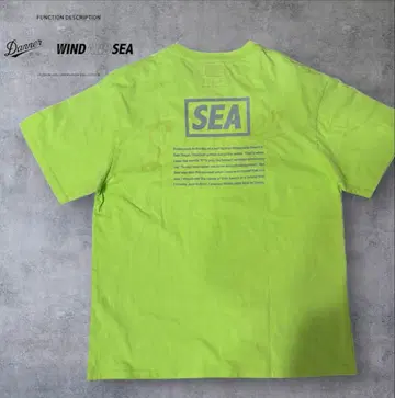 [미사용] WIND AND SEA x DANNER 콜라보 T셔츠 라임