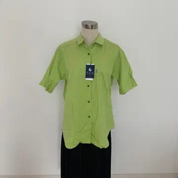 [ 미사용 새상품 ] ELLE 반팔 셔츠 라이트 그린 38 사이즈