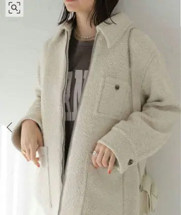 저널 스탠다드 빅 해린본 셔츠 블루종 울 코트 만테코