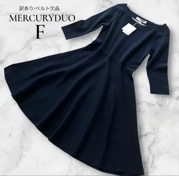 택 포함 새상품 머큐리 듀오 백 디테일 셋업풍 원피스 네이비