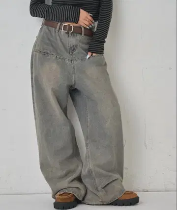 WHO'S WHO gallery 슬래시 포켓 블라스트 와이드 데님