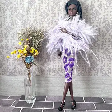 라스트 포피 후드티 슬림한 바비 시스루 드레스 퍼스트올 보라색