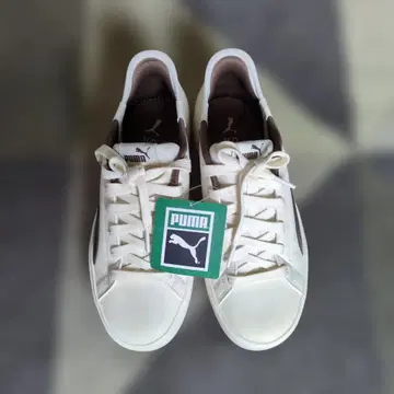 푸마 슬립인 스니커즈 24.0 화이트/브라운