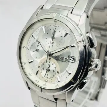 작동 WIRED SEIKO 크로노그래프 실버 데이트 남성용 손목시계