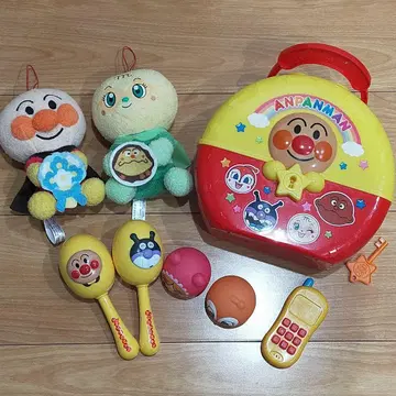 호빵맨 완구 세트 봉제 인형 마라카스 열쇠 포함 BOX