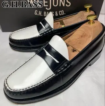 G.H.BASS LARSON 코인 로퍼 바이컬러 화이트 x 블랙