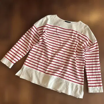 VENT BLANC 마르세유 오버 셔츠 보더 바스크 셔츠 여성