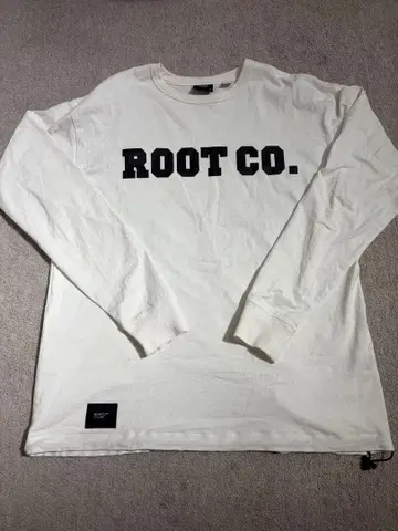 ROOT CO. 화이트 롱 슬리브 T셔츠