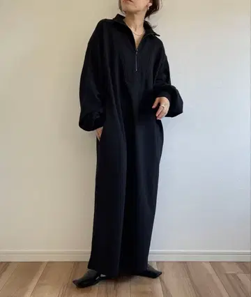 wee9s 하프 집업 맨투맨 원피스