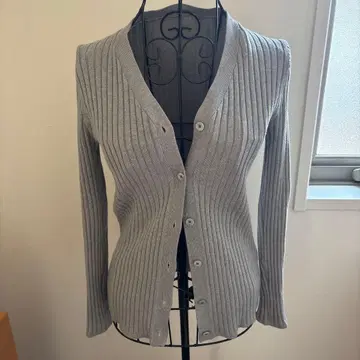 드레스 하셀프 실크 캐시미어 리브 가디건