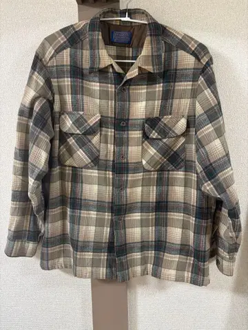 Pendleton 체크 무늬 울 플란넬 셔츠 70's