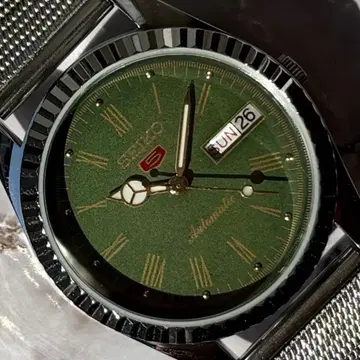 세이코 5 오버홀 완료 데이데이트 자동 와인딩 빈티지 70S 모스그린