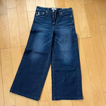 SOMETHING LISA 와이드 하이웨스트 스트레치 청바지 M