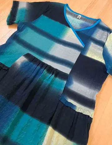 발리 구매 인디고 리플 원단 축구 원피스