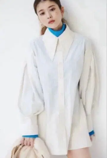 스나이델 오버 스트라이프 미니 원피스 셔츠