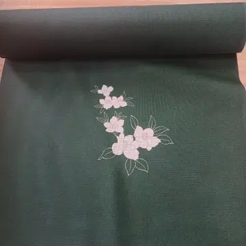 기모노 그린 컬러 츠케사게 옷감 폴리에스테르