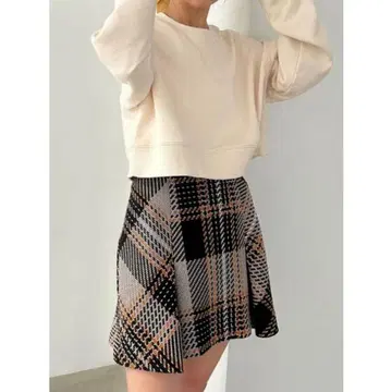 SNIDEL 체크 무늬 미니 스커트