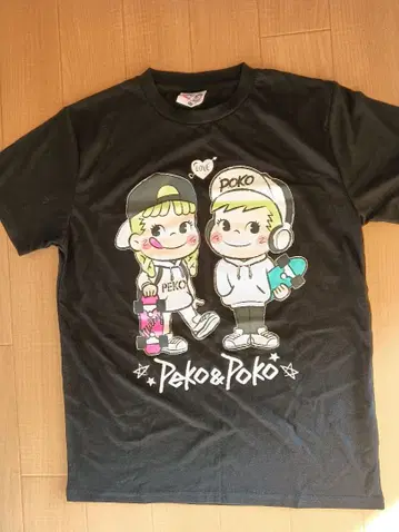 즉시 구매 OK 새상품급 페코짱 포코짱 반팔 T셔츠 스케이트보드 블랙