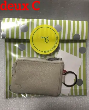 deux C 미니 파우치 코인 케이스 카드 케이스 주름 가죽 소가죽
