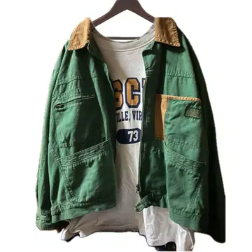 50s 초레어 AWM 워크 자켓 아티산 표기 R 데코 XL 연중 활약