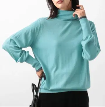 BARNYARDSTORM 울 하이 게이지 터틀 니트 블루 XS