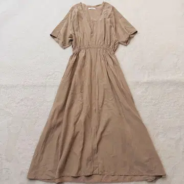 EBULE 에부르 텐셀린넨 V넥 맥시 원피스 베이지 38