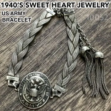 1940년대 WW2 빈티지 ID 팔찌 스털링 실버 925 1