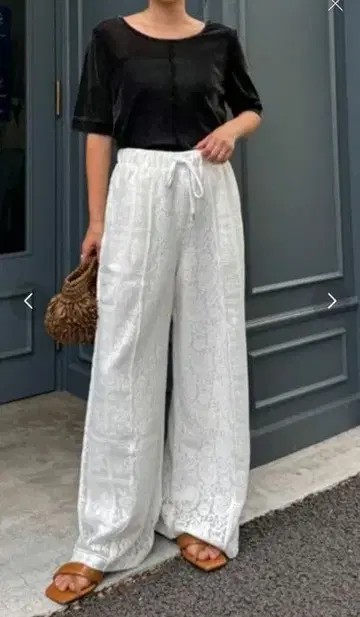 차오패닉 티피 패치워크 절개 레이스 와이드 팬츠 레이스 팬츠