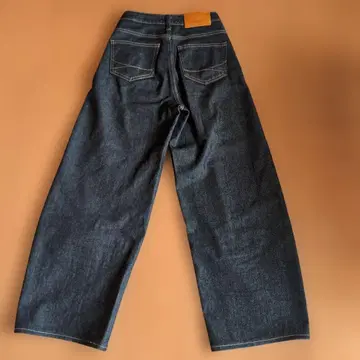 SOMETHING 와이드 레그 데님 다크 블루