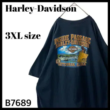 [ 초 빅 사이즈 ] 할리데이비슨 알래스카 T셔츠 네이비 3XL
