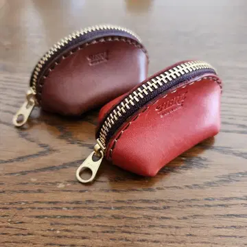 Hertz 가죽 코인 케이스 빨간색과 브라운 2색 세트