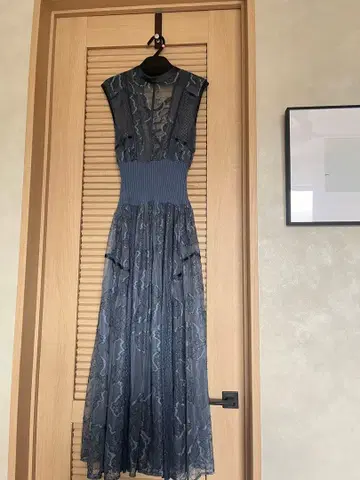 SNIDEL 블루 레이스 드레스
