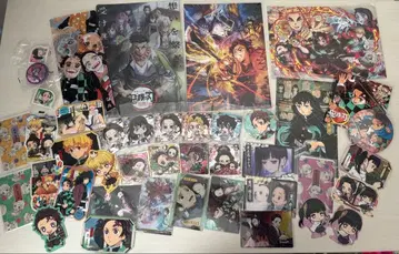 귀멸의 칼날 묶음 판매 엽서 클리어 파일 카드 스티커 캔뱃지