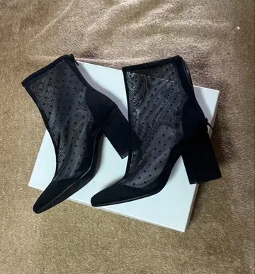 SNIDEL 블랙 부티 중간 힐 S 사이즈