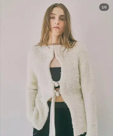 hyeon 벨트 가디건 화이트