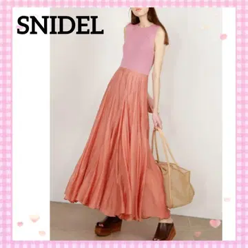 완판 스나이델 슬리브리스 리브 니트 x 시어 스커트 도킹 원피스