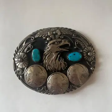 HANDCRAFTED USA제 버클 빈티지 터콰이즈 인디언