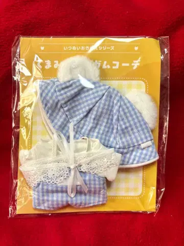 앙스타 이츠누이 오키가에 시리즈 곰돌이 귀 체크 코디 세트 라이트 블루