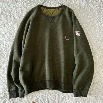 레어 사이즈 파파스 로고 카지키 와펜 맨투맨 XL 그린