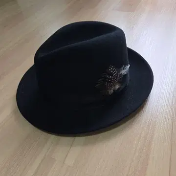 Stetson 블랙 울 햇 깃털 달린 리본