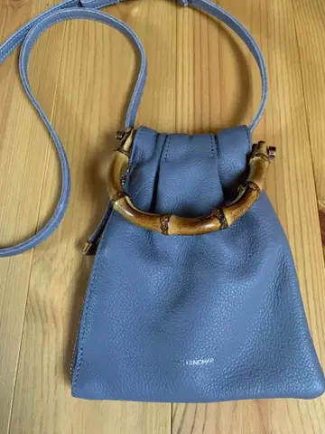 가죽 야마다야 페신샤 블루 백 가방 대나무 핸들