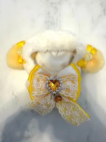 양 털 인형 옷 10cm 옐로우 컬러