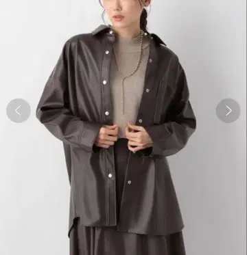 미사용 새상품 GLOBALWORK 에코 가죽 자켓 브라운 FREE