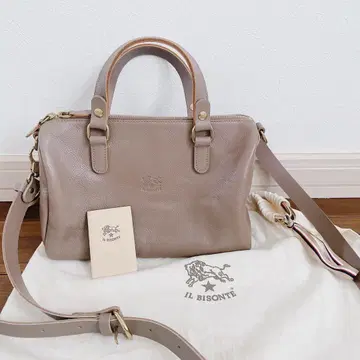 일비종떼 2way 천연 가죽 숄더 미니 보스턴 백 그레이 모카