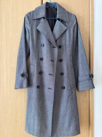CERCHIO 그레이 더블 브레스트 트렌치코트