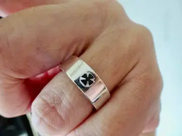 니오 조각 [아이언 크로스 평타 반지, 폭 7mm] 핸드메이드 557