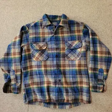 70s USA Pendleton 울 보드 셔츠 레어 컬러