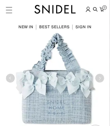 snidel 홈 트위드 리본 백